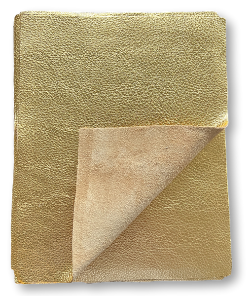 Gold Metallic Cowhide: 8.5'' x 11'' Pre-Cut Leather Pieces
