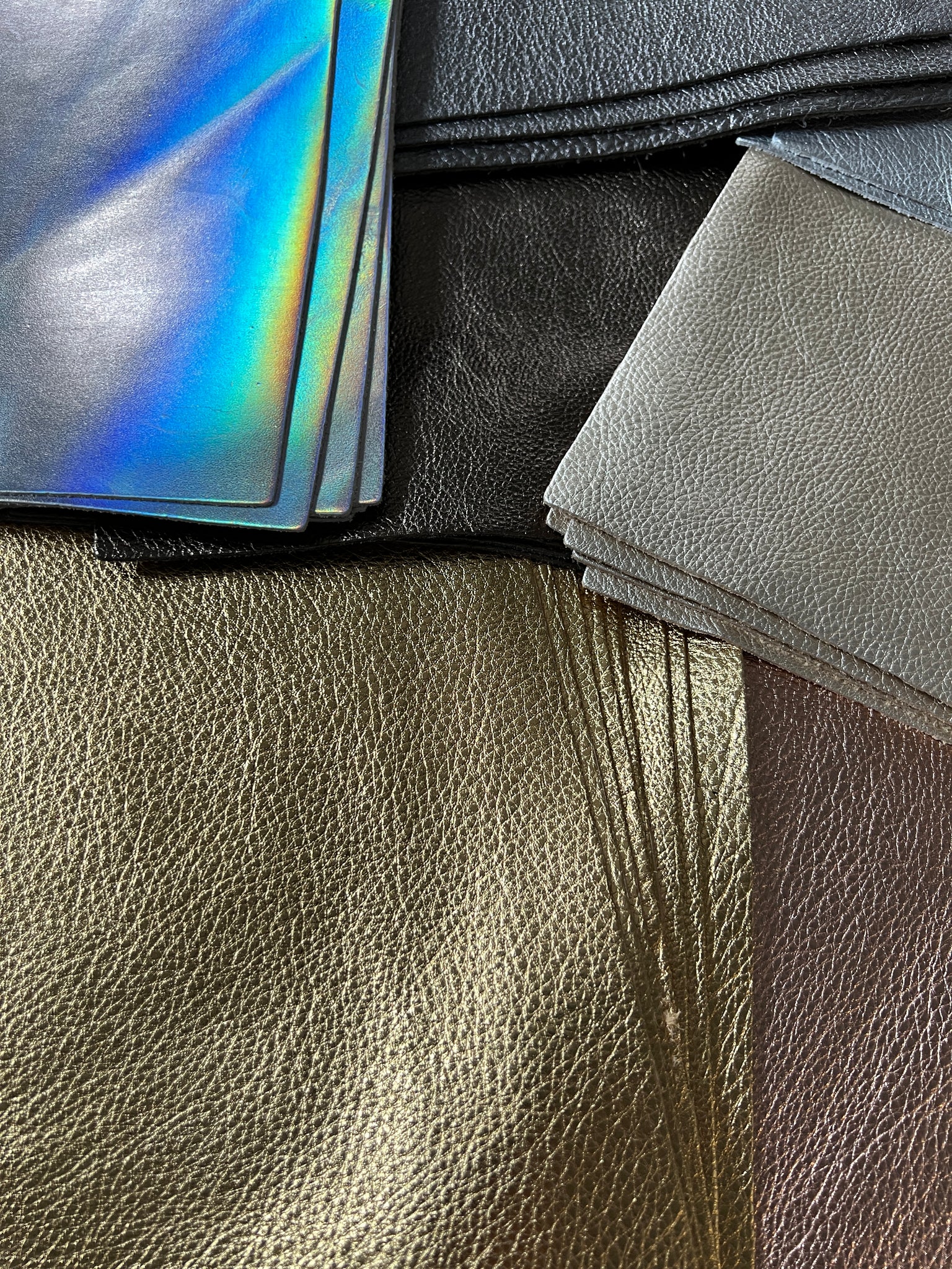 Natural Grain Metallic Cowhide Leather Bundle: 6 Pack - 8.5'' x 11'' Craft Pre-Cut Panels!