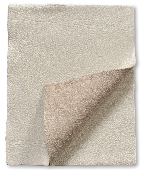 Off White Cowhide Leather: 8.5'' x 11'' Pre-Cut Pieces
