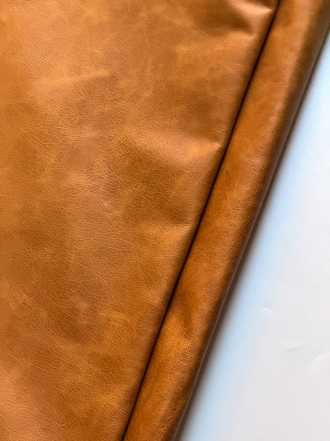 Honey Distressed Cowhide – Chrome-Tanned Automotive and Furniture Upholstery Leather, Waxed Protective Finish, Top Grain, 1.0–1.2 mm (~3 oz), ~50 Sq Ft Whole Hide