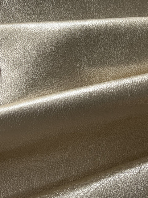Platinum Metallic Natural Grain Cowhide