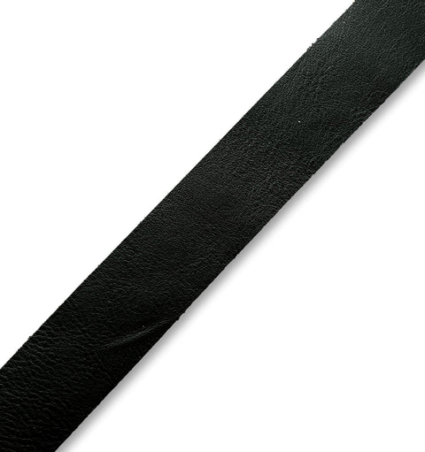 Black (1.5 Inch) Cow Leather Strips: Sold by the Foot