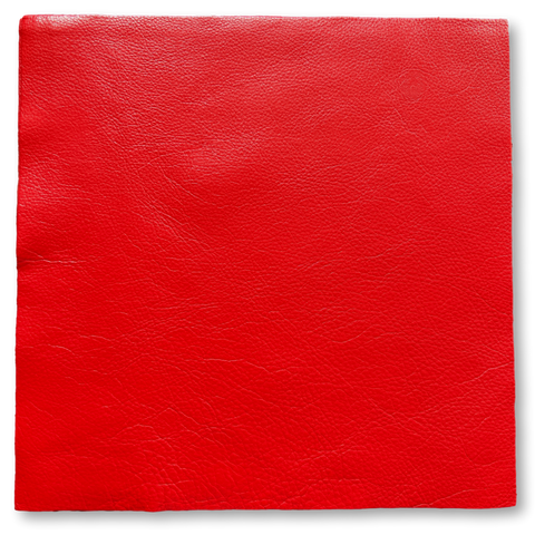 Red Natural Grain Cowhide Leather: 12" x 12" Pre-Cut Squares