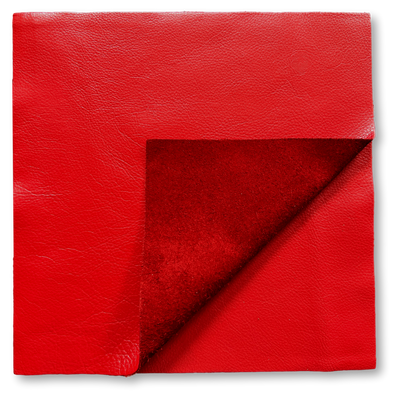 Red Cowhide Leather Sheets, 12 × 12 in alternate view showing color and surface finish