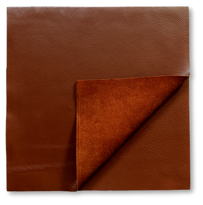 Brandy Cowhide Leather Sheets, 12 × 12 in alternate view showing color and surface finish