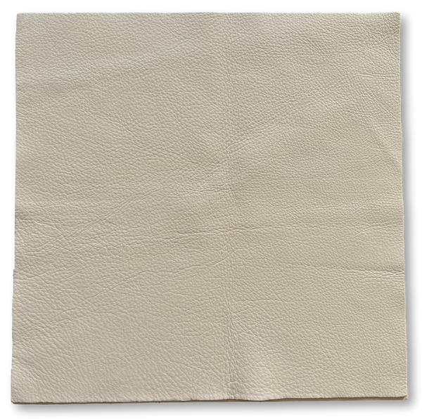 Off White Cowhide Leather: 12'' x 12'' Pre-Cut Squares