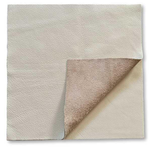 Off White Cowhide Leather: 12'' x 12'' Pre-Cut Squares