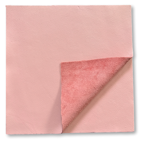 Pink Natural Grain Cowhide Leather: 12" x 12" Pre-Cut Squares