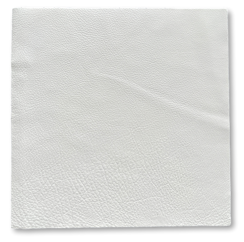 White Natural Grain Cowhide Leather: 12'' x 12'' Pre-Cut Squares