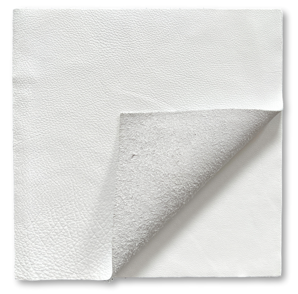 White Natural Grain Cowhide Leather: 12'' x 12'' Pre-Cut Squares