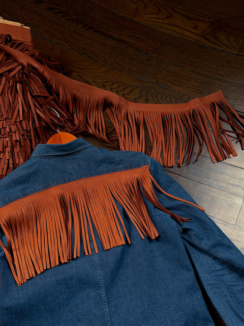 Leather Fringe 1/4" x 7" - Deer-Tanned Cowhide, Sold by the Foot