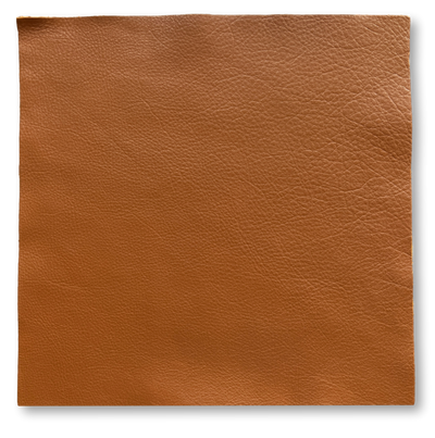 Cognac Brown Cowhide Leather Sheets, 12 × 12 in shown in a full product view