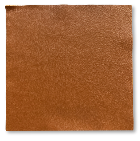 Cognac Natural Grain Cowhide Leather: 12'' x 12'' Pre-Cut Squares
