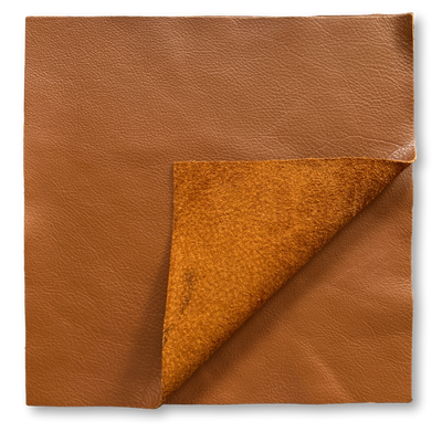 Cognac Brown Cowhide Leather Sheets, 12 × 12 in alternate view showing color and surface finish