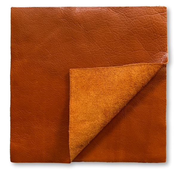 Whiskey Distressed Cowhide Leather: 12" x 12" Pre-Cut Squares