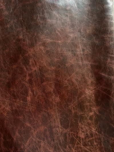 Merlot Distressed Upholstery Cowhide alternate view showing color and surface finish