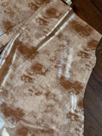 Luggage/Gold Metallic Nubuck Cowhide alternate view showing color and surface finish