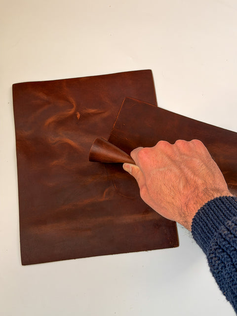 Mocha Crazy Horse Cowhide Leather – Distressed Wax/Oil Finish, 1.8–2.0 mm (4–5 oz), Pre-Cut Leather Sheets (8.5" × 11")