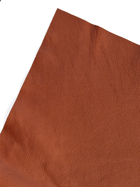 Cognac Classic Cowhide – Chrome-Tanned, Full Aniline Finish, Top Grain, 1.0–1.2 mm (~3 oz), Pre-Cut Leather Sheets (12" × 24")
