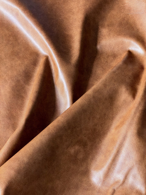 Honey Antique Distressed Cowhide – Chrome-Tanned Automotive and Furniture Upholstery Leather, Waxed Protective Finish, Top Grain, 1.2–1.4 mm (~3/4 oz), ~50 Sq Ft Whole Hide