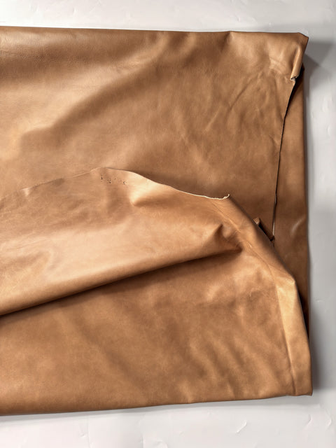 Beige Antique Distressed Cowhide – Chrome-Tanned Automotive and Furniture Upholstery Leather, Waxed Protective Finish, Top Grain, 1.2–1.4 mm (~3/4 oz), ~50 Sq Ft Whole Hide