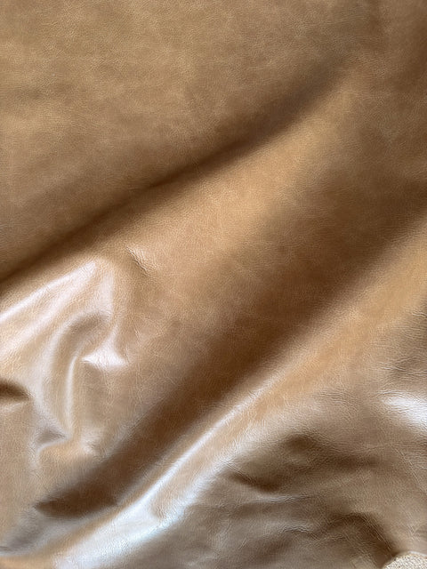 Beige Antique Distressed Cowhide – Chrome-Tanned Automotive and Furniture Upholstery Leather, Waxed Protective Finish, Top Grain, 1.2–1.4 mm (~3/4 oz), ~50 Sq Ft Whole Hide