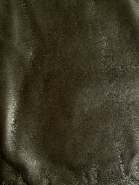 Olive Antique Distressed Cowhide – Chrome-Tanned Automotive and Furniture Upholstery Leather, Waxed Protective Finish, Top Grain, 1.2–1.4 mm (~3/4 oz), ~50 Sq Ft Whole Hide