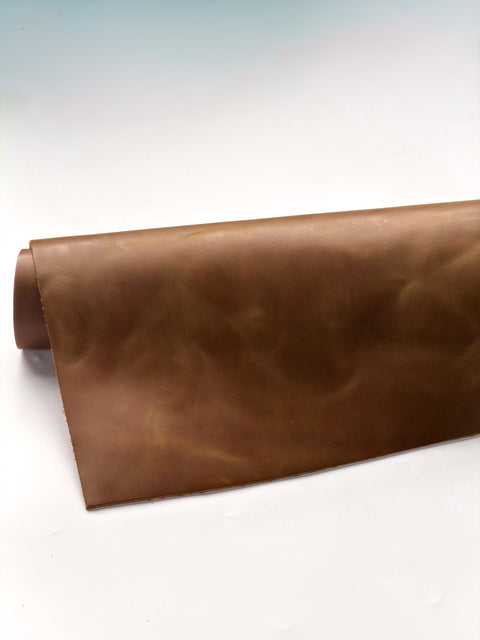Luggage Crazy Horse Cowhide – Distressed Wax/Oil Finish, 1.8–2.0 mm (4–5 oz), Pre-Cut Leather Sheets (12" × 24")