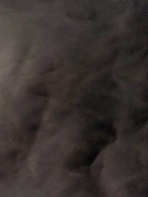 Black Crazy Horse Cowhide – Distressed Wax/Oil Finish, 1.8–2.0 mm (4–5 oz), Pre-Cut Leather Sheets (12" × 24")