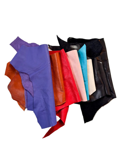 Full-Grain Leather Scraps by the Pound shown in a full product view