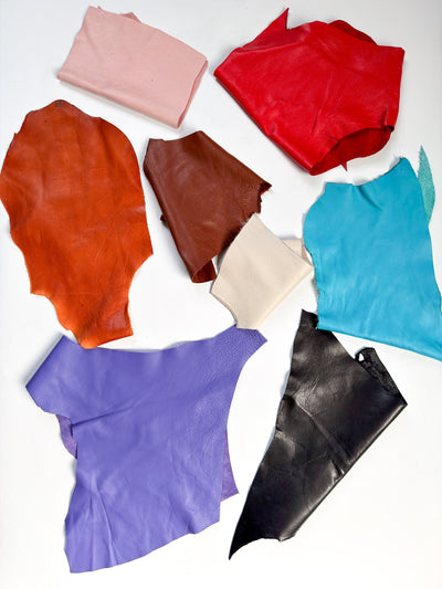 Full-Grain Leather Scraps by the Pound alternate view showing color and surface finish