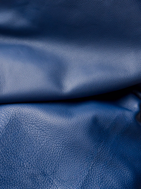 Navy Blue Premium Upholstery Cowhide – Chrome-Tanned Automotive and Furniture Leather, Full Aniline Finish, Naturally Pebbled Top Grain, 1.3–1.5 mm (~4 oz), ~50 Sq Ft Whole Hide