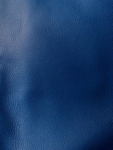 Navy Blue Premium Upholstery Cowhide – Chrome-Tanned Automotive and Furniture Leather, Full Aniline Finish, Naturally Pebbled Top Grain, 1.3–1.5 mm (~4 oz), ~50 Sq Ft Whole Hide