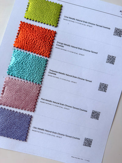 Leather Swatches alternate view showing color and surface finish