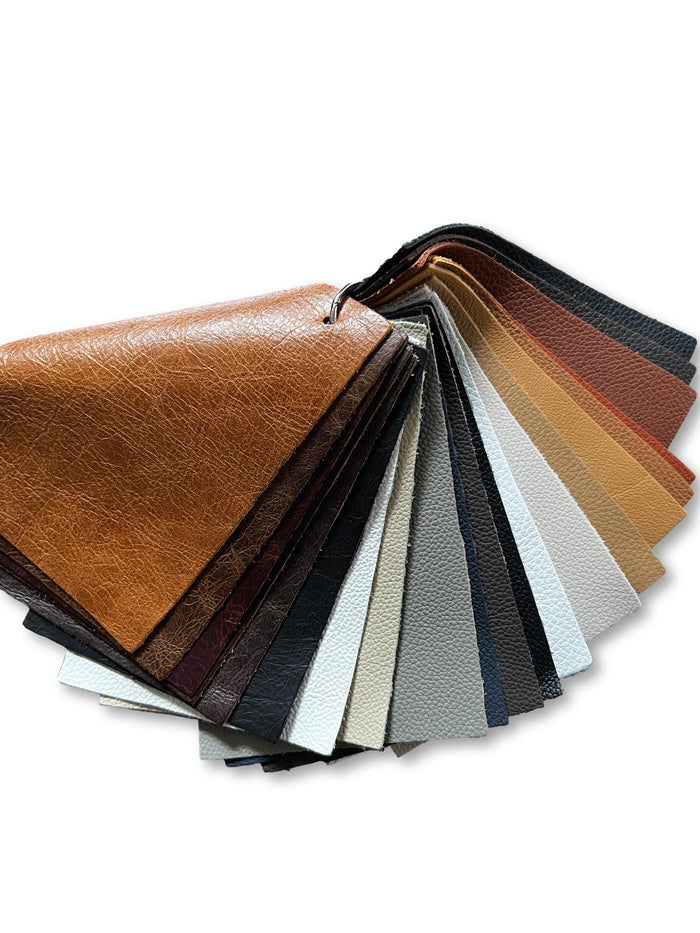 Upholstery Leather Swatch Ring – All Upholstery-Grade Whole Hide Leather Collections with QR Codes for Easy Ordering