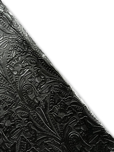 Black Floral Embossed Cowhide shown in a full product view