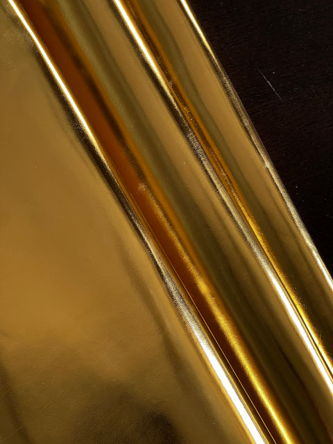 Gold Smooth Metallic Cowhide Leather Skins