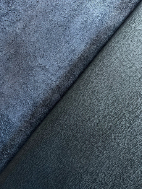 Navy Blue Classic Upholstery Cow Leather Whole Hide