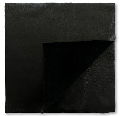 Black Cowhide Leather Sheets, 12 × 12 in alternate view showing color and surface finish