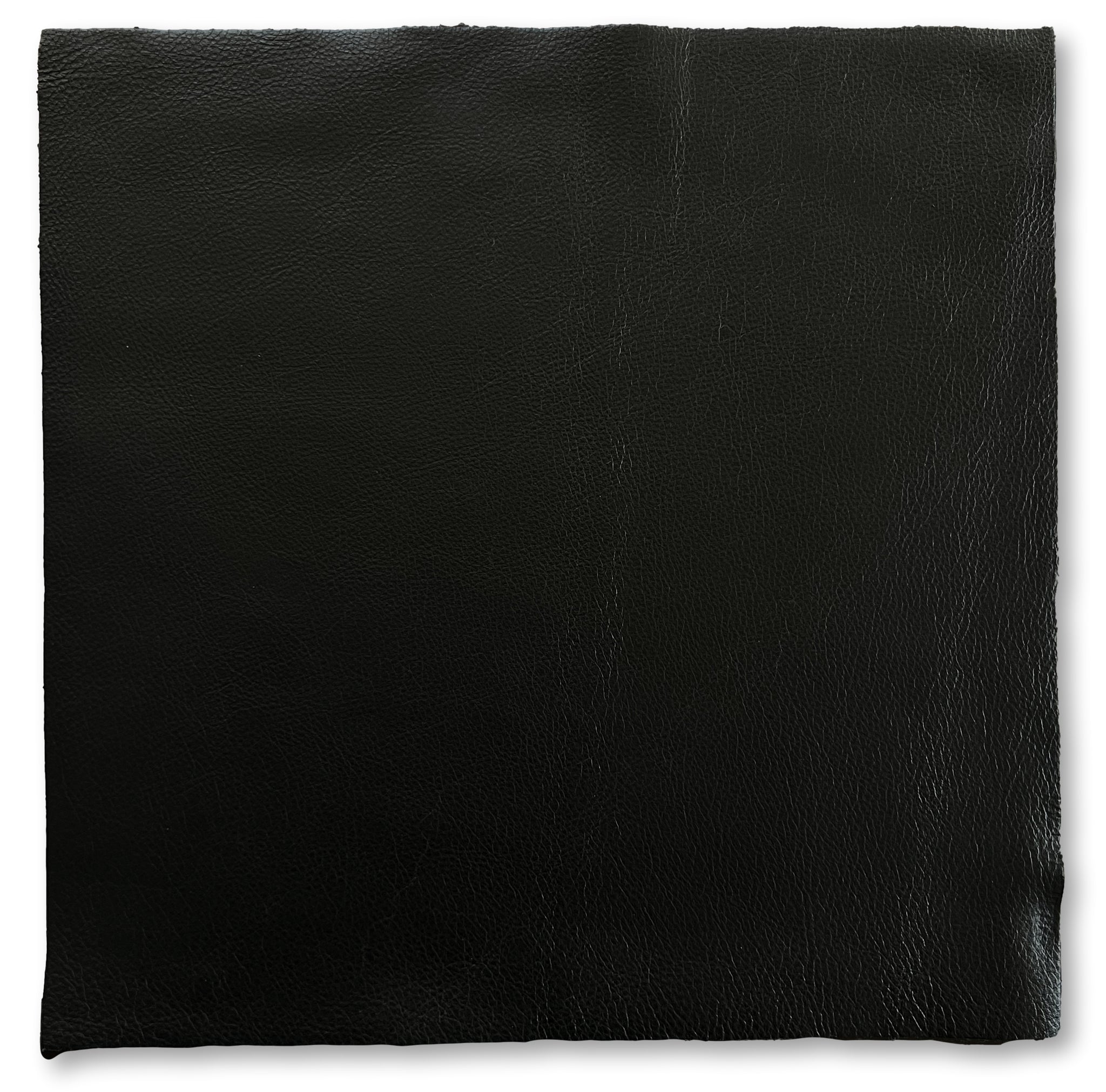 Black Natural Grain Cowhide Leather: 12" x 12" Pre-Cut Squares