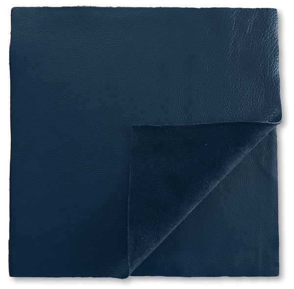 Navy Blue Cowhide Leather: 12" x 12" Pre-Cut Leather Pieces