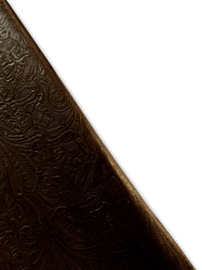 Chocolate Brown Large Floral Embossed Cow Leather Skins