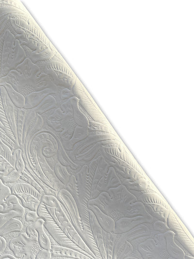 White Floral Embossed Cowhide shown in a full product view