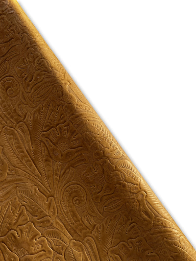 Cognac Brown Floral Embossed Cowhide shown in a full product view