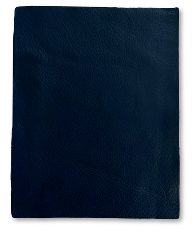 Navy Cowhide Leather Sheets, 8.5 × 11 in shown in a full product view