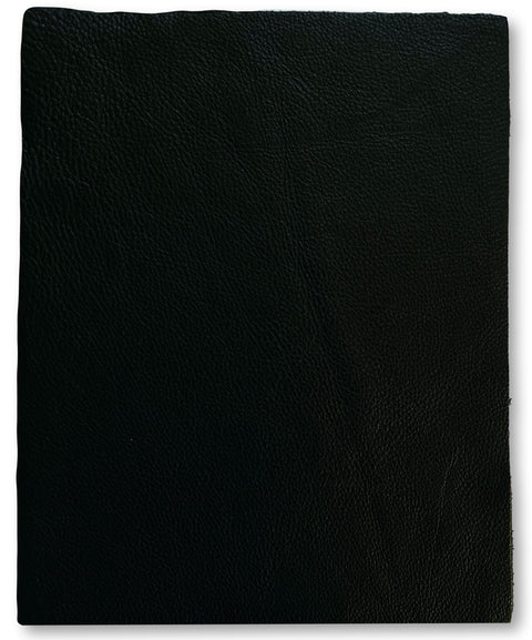 Black Cowhide Leather: 8.5'' x 11'' Pre-Cut Pieces