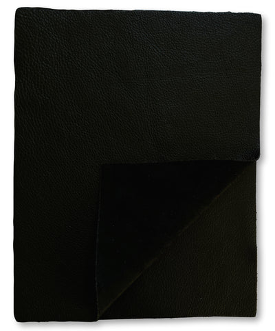 Black Cowhide Leather Sheets, 8.5 × 11 in alternate view showing color and surface finish