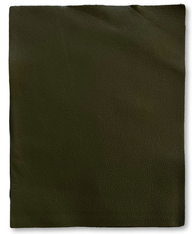 Olive Natural Grain Cowhide Leather: 8.5" x 11" Pre-Cut Pieces