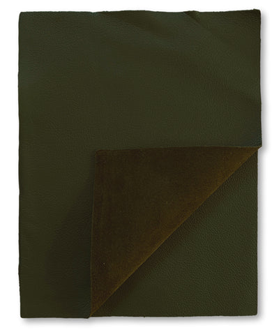 Olive Cowhide Leather Sheets, 8.5 × 11 in alternate view showing color and surface finish