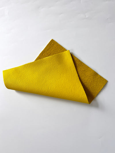 Lemon Yellow Cowhide Leather Sheets, 8.5 × 11 in alternate view showing color and surface finish